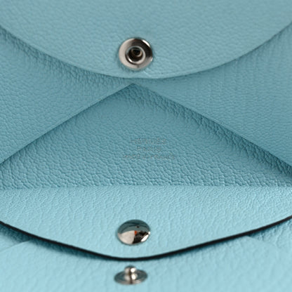Hermes Chevre Mysore Calvi Duo Card Case Bleu Zephyr 6 of 7