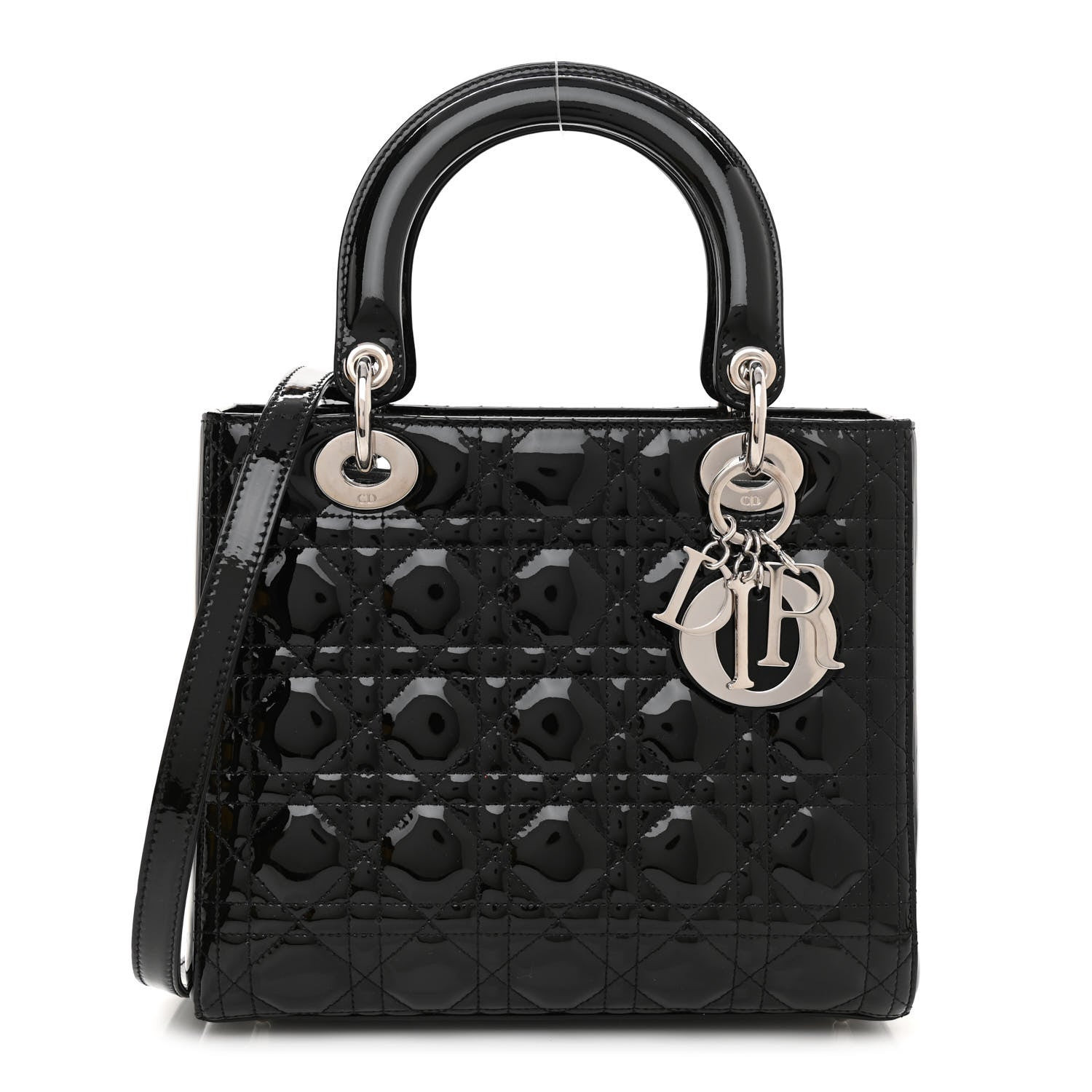 Christian Dior Patent Cannage Medium Lady Dior Black 1 of 8