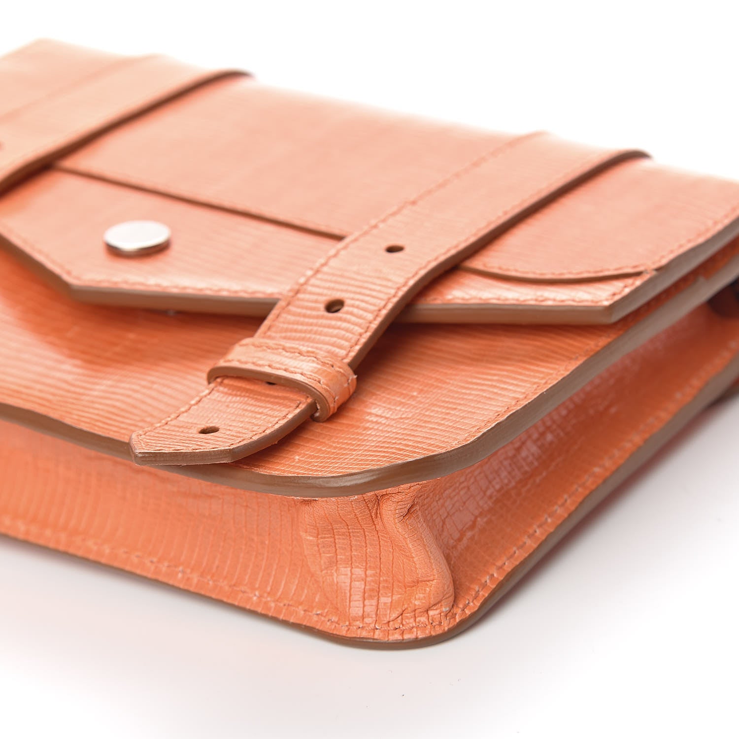Proenza Schouler Calfskin Lizard Embosed Lizard PS1 Large Chain Wallet Grapefruit 9 of 11