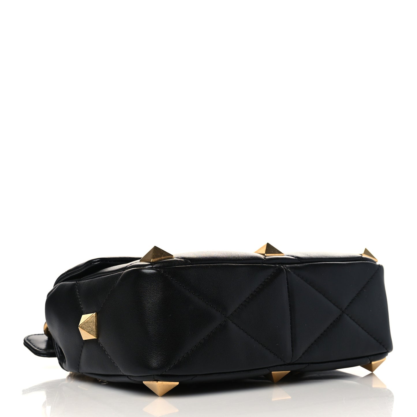 Nappa Medium Roman Stud Shoulder Bag Black