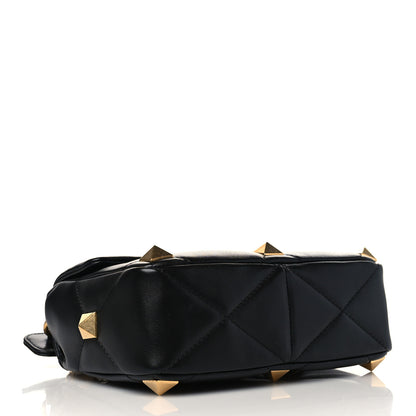 Valentino Garavani Nappa Medium Roman Stud Shoulder Bag Black 4 of 6