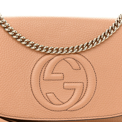 Gucci Pebbled Calfskin Medium Soho Flap Crossbody Camelia 8 of 11