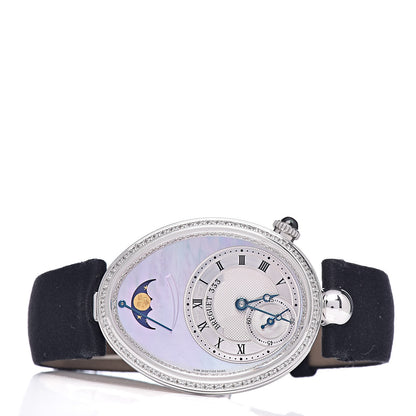 Breguet 18K White Gold Satin Diamond Bezel Mother of Pearl 29mm Reine de Naples Automatic Watch 8908BB/52/864 3 of 11