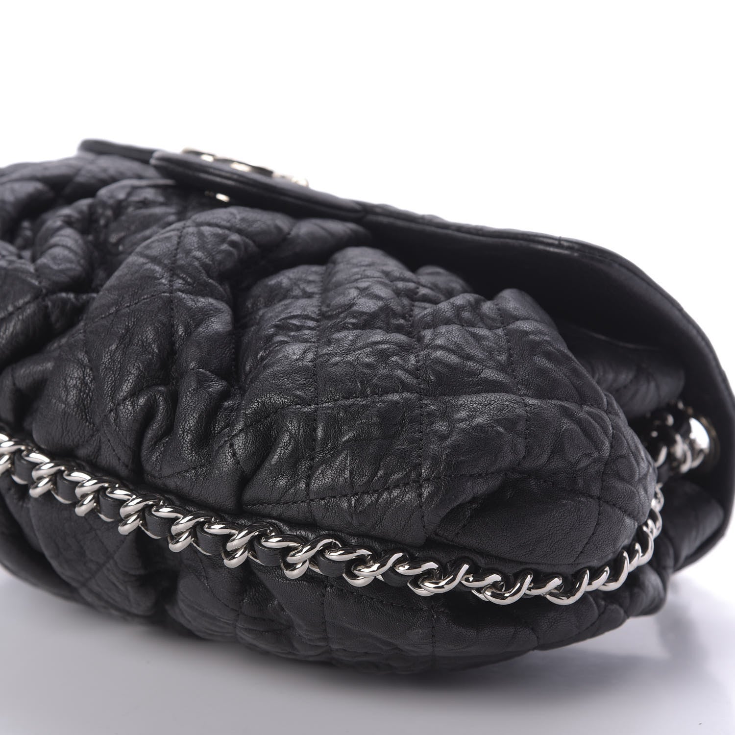 Chanel Washed Lambskin Quilted Mini Chain Around Flap Black 7 of 10