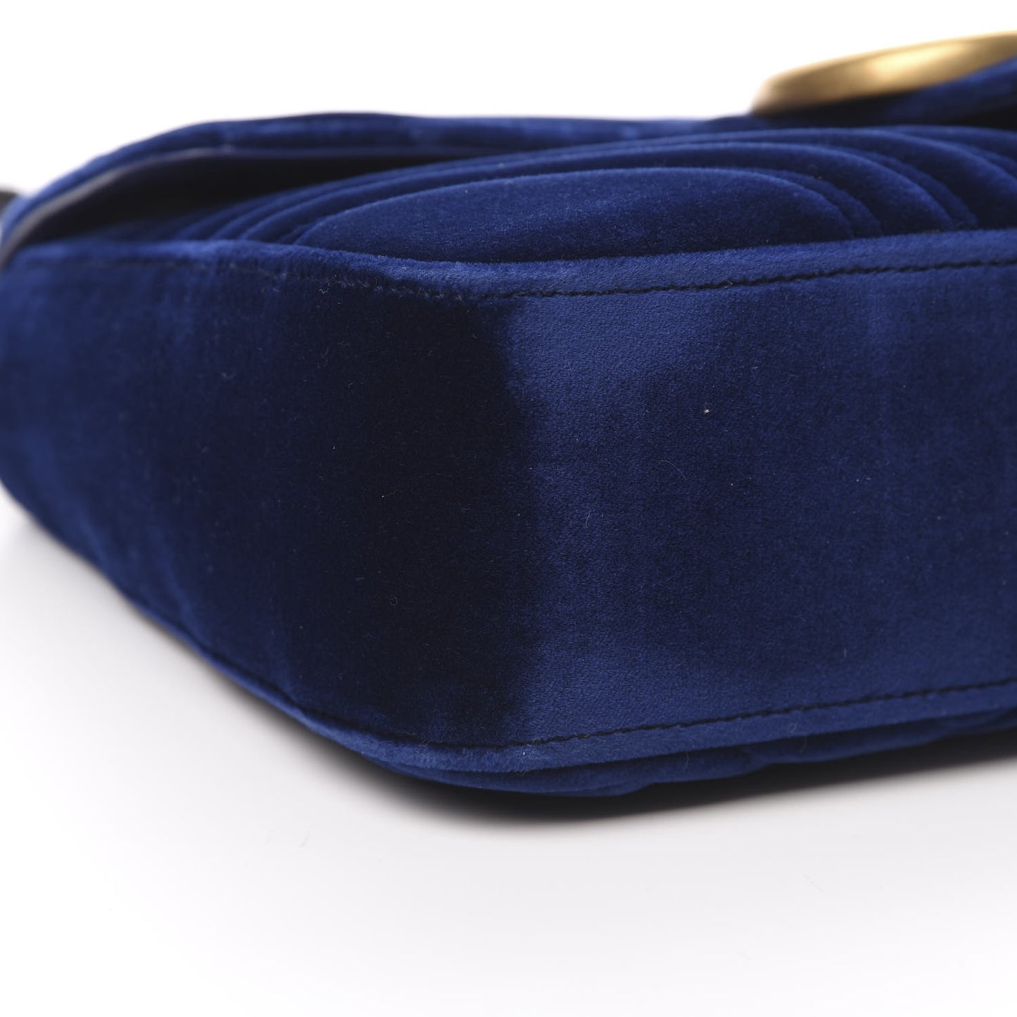 Velvet Matelasse Medium GG Marmont Shoulder Bag Cobalt Blue