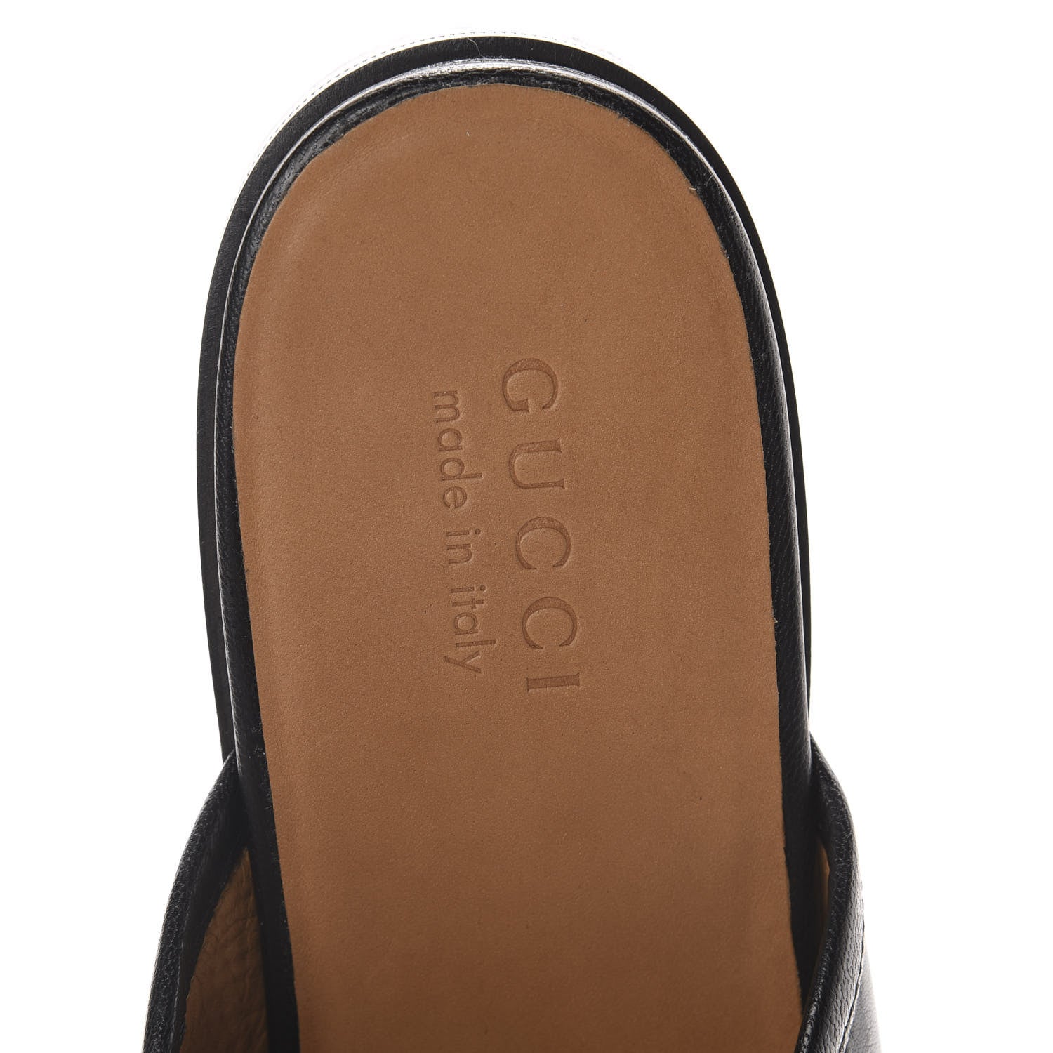 Gucci Goatskin Mens Horsebit Slippers 10 Black 7 of 9