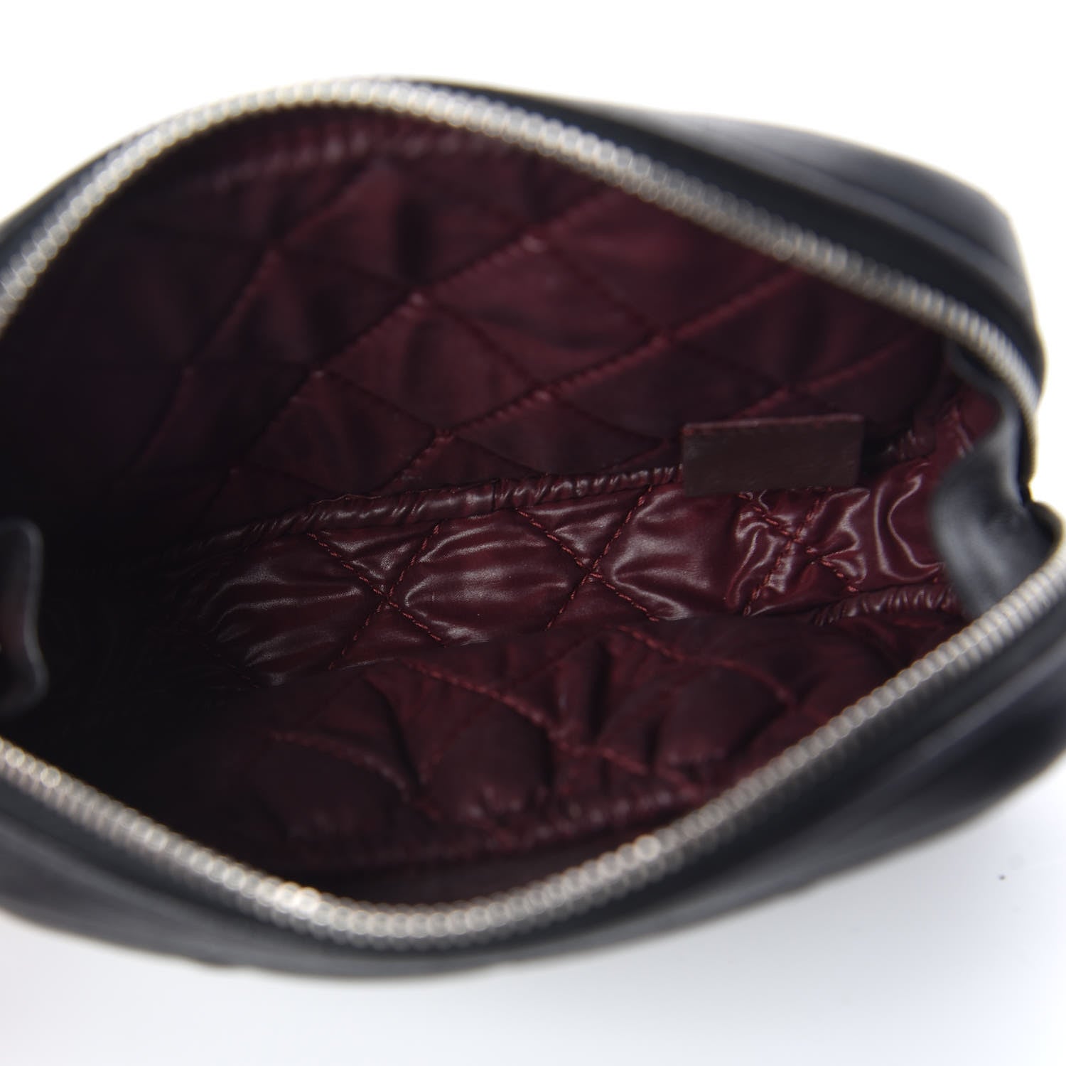 Chanel Lambskin Quilted Small Curvy Pouch Cosmetic Case Black 5 of 8