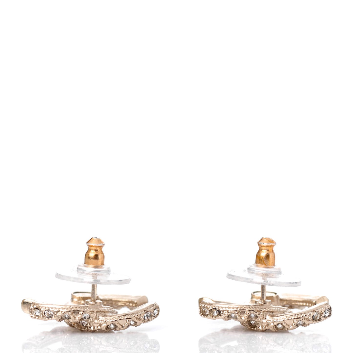 Crystal CC Earrings Light Gold