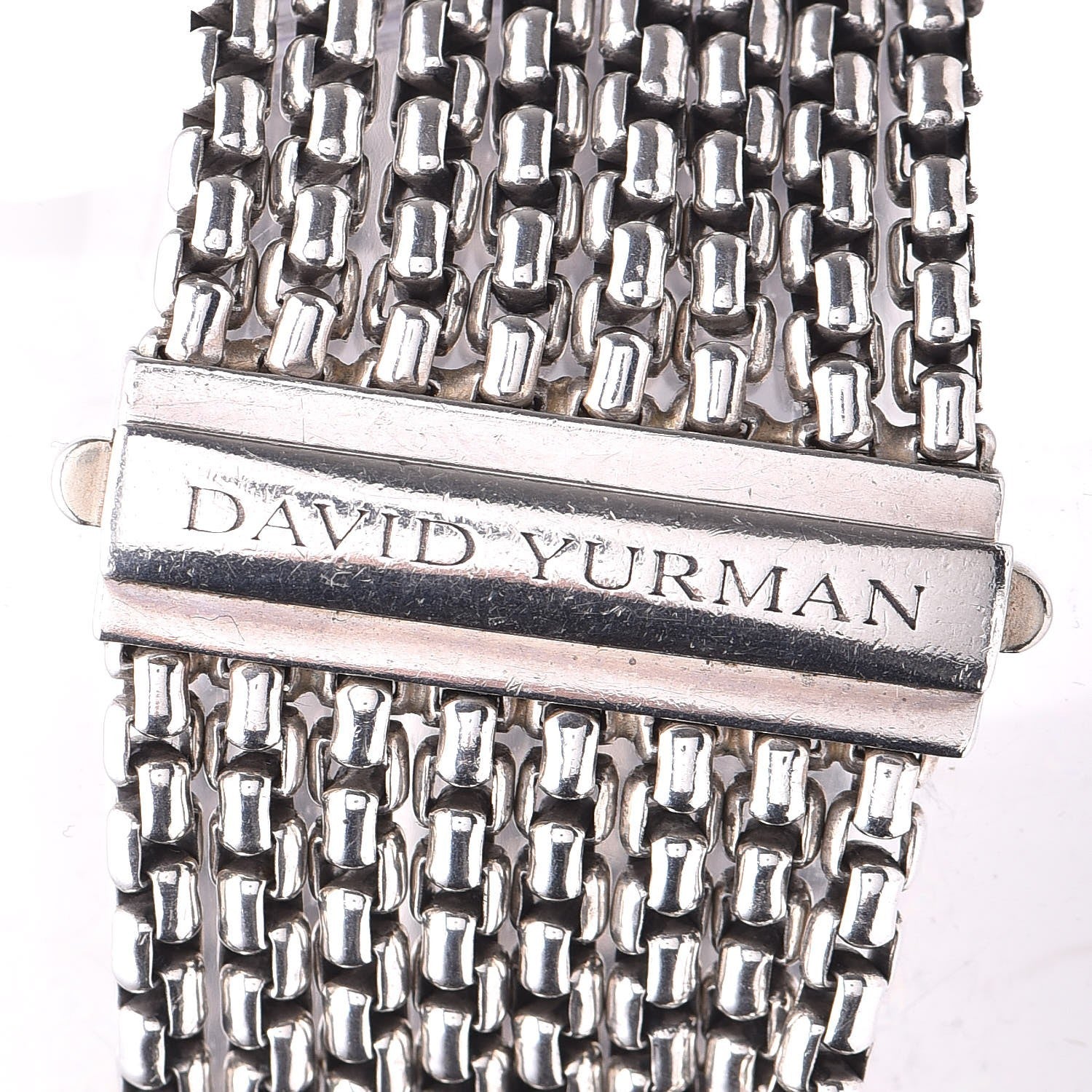 David Yurman Sterling Silver Eight-Row Box Chain Bracelet 3 of 4