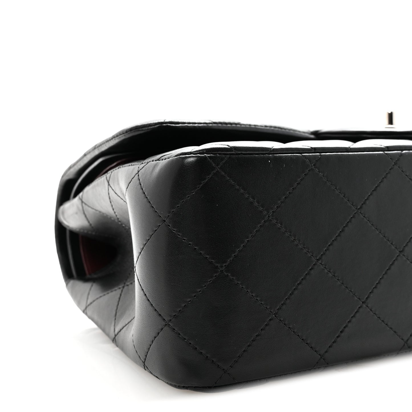 Lambskin Quilted Jumbo Double Flap Black