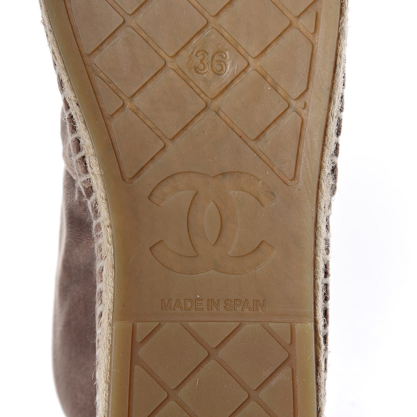 Velvet Logo Espadrilles 36 Beige Black