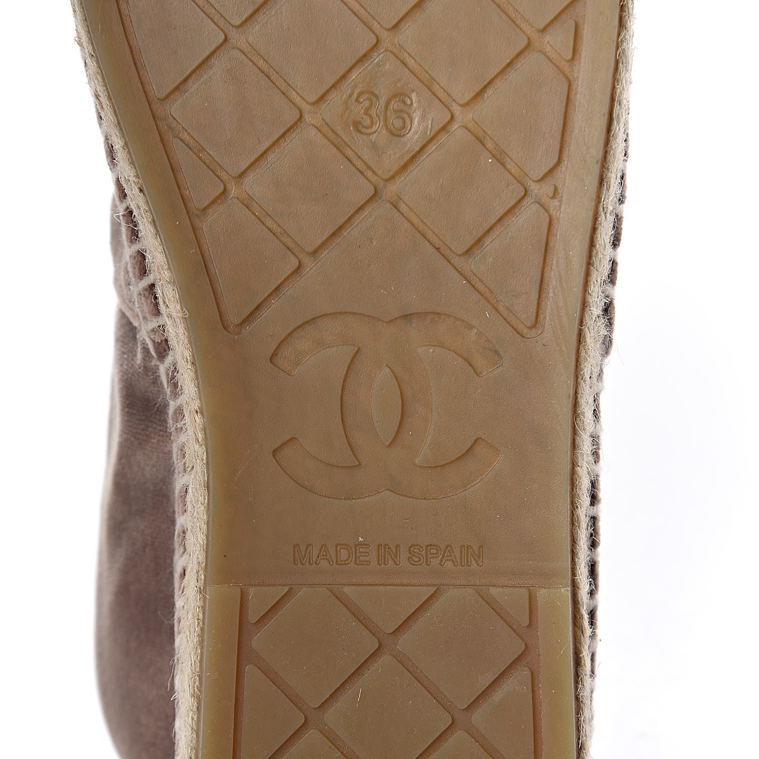 Chanel Velvet Logo Espadrilles 36 Beige Black 6 of 9