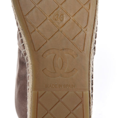 Chanel Velvet Logo Espadrilles 36 Beige Black 6 of 9