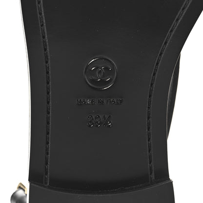 Chanel Calfskin Crystal CC Slingback Sandals 39.5 Black 8 of 10