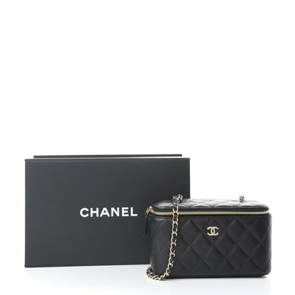 Chanel Caviar Quilted Small Vanity Case With Chain Black 10 of 10