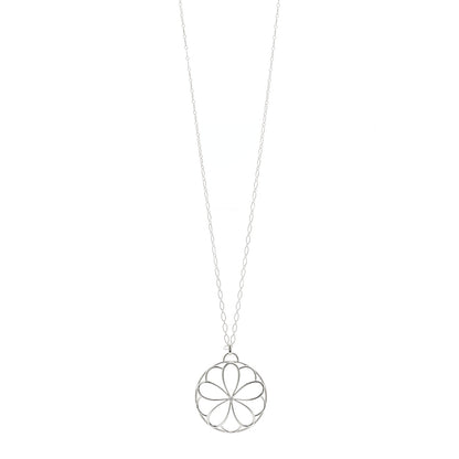 Tiffany Sterling Silver Diamond Large Garden Flower Pendant Necklace 1 of 5