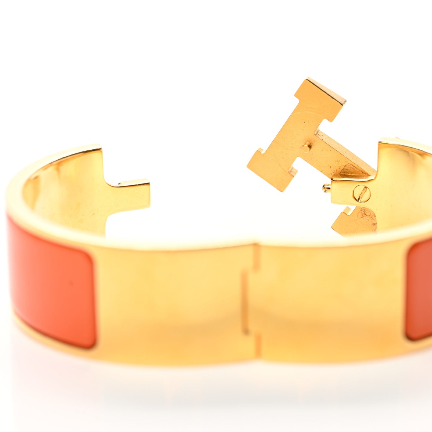 Enamel Wide Clic Clac H Bracelet PM Orange