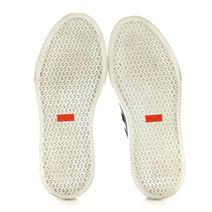 Hermes Knit Fabric Calfskin Deep Sneakers 39 Black White 5 of 11
