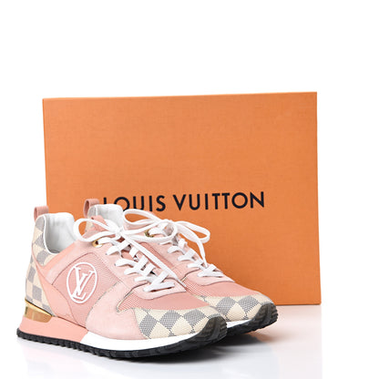 Louis Vuitton Suede Damier Azur Run Away Sneakers 41 Pink 9 of 9
