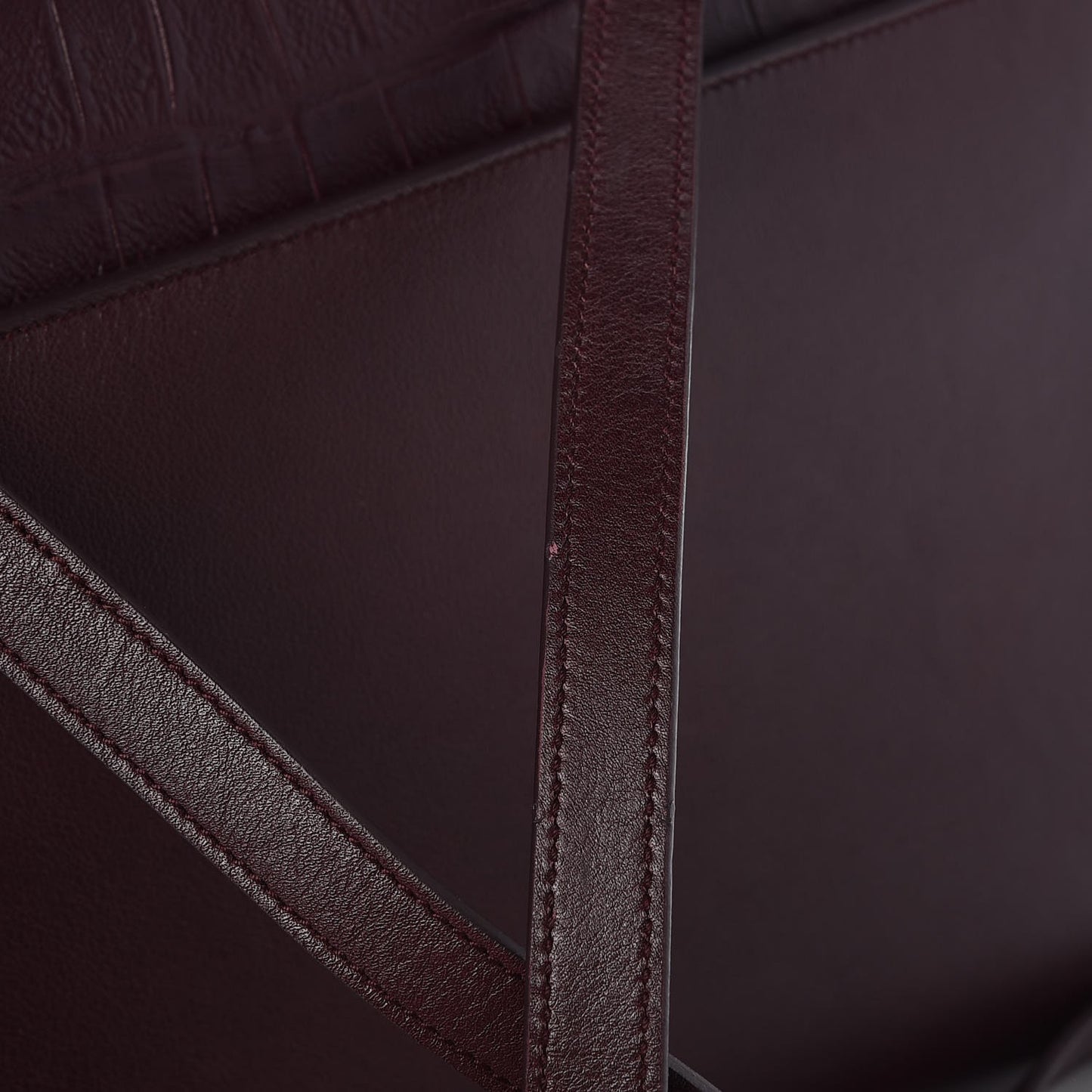 Calfskin Crocodile Embossed Medium Moujik Top Handle Bag Amarena