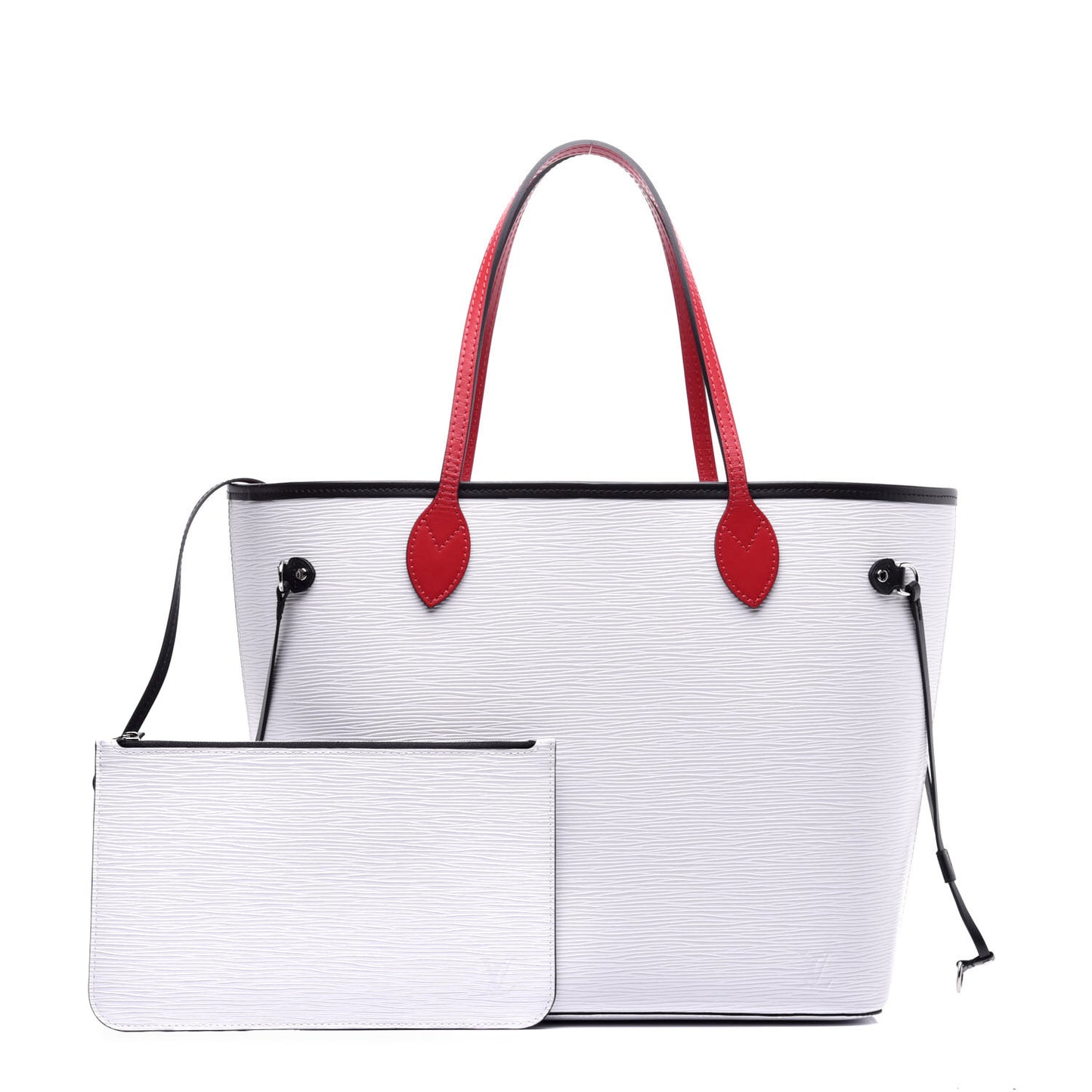 Epi Neverfull MM White Scarlet Black