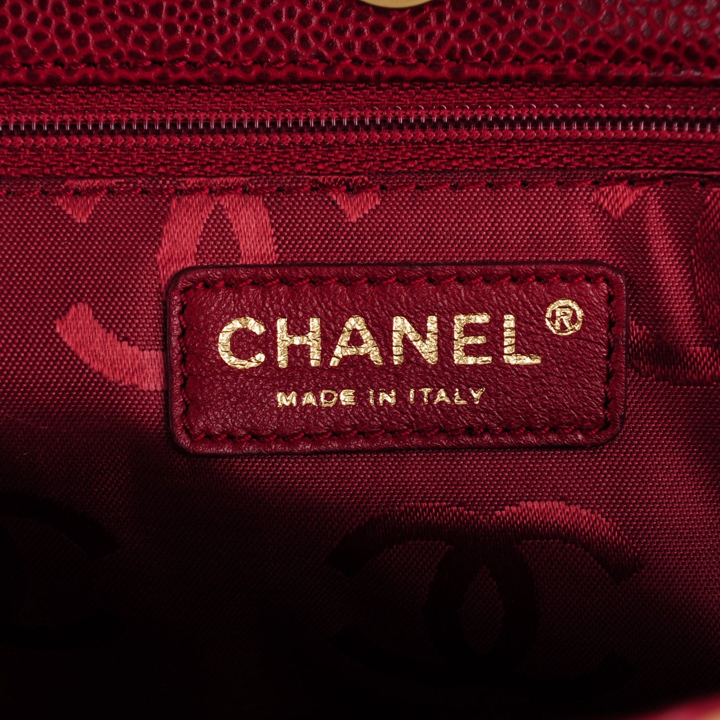 Caviar CC Stitched Tote Red
