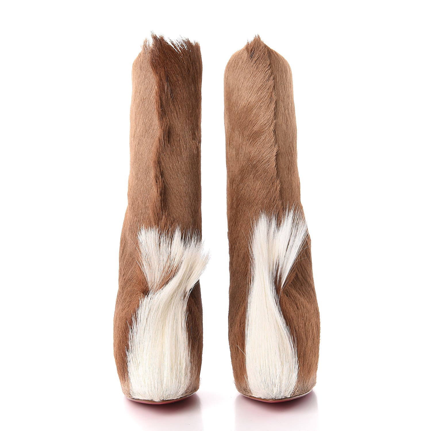 Christian Louboutin Goat Hair Puck 160 Ankle Boots 37.5 Beige 2 of 7