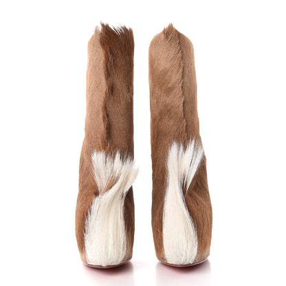 Christian Louboutin Goat Hair Puck 160 Ankle Boots 37.5 Beige 2 of 7