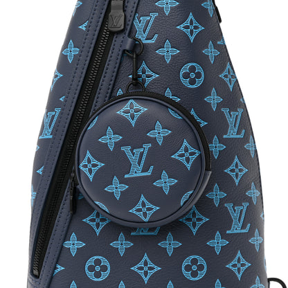 Louis Vuitton Monogram Shadow Duo Slingbag Navy River Blue 8 of 12