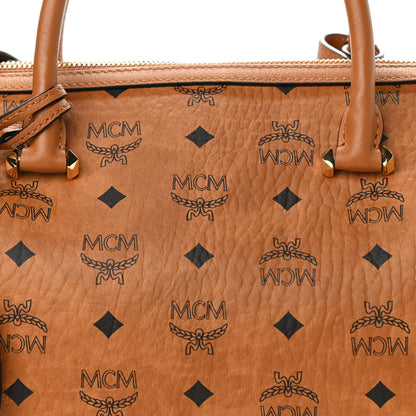 MCM Visetos Medium Boston Bag Cognac 9 of 11