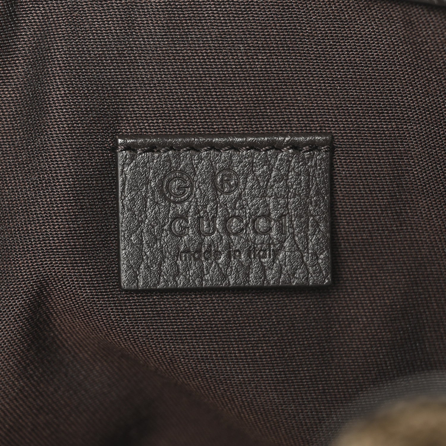 Gucci Monogram Dollar Calfskin O Drawstring Backpack Beige Ebony Testa di Moro Dark Chocolate 6 of 10