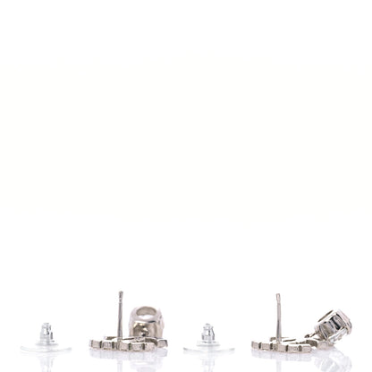 Chanel Crystal CC Drop Earrings Silver 3 of 5