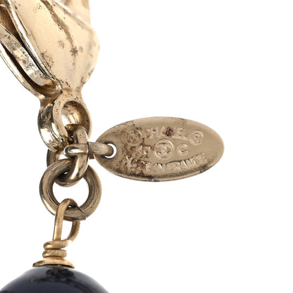 Chanel Pearl Beaded CC Long Necklace Navy 6 of 11