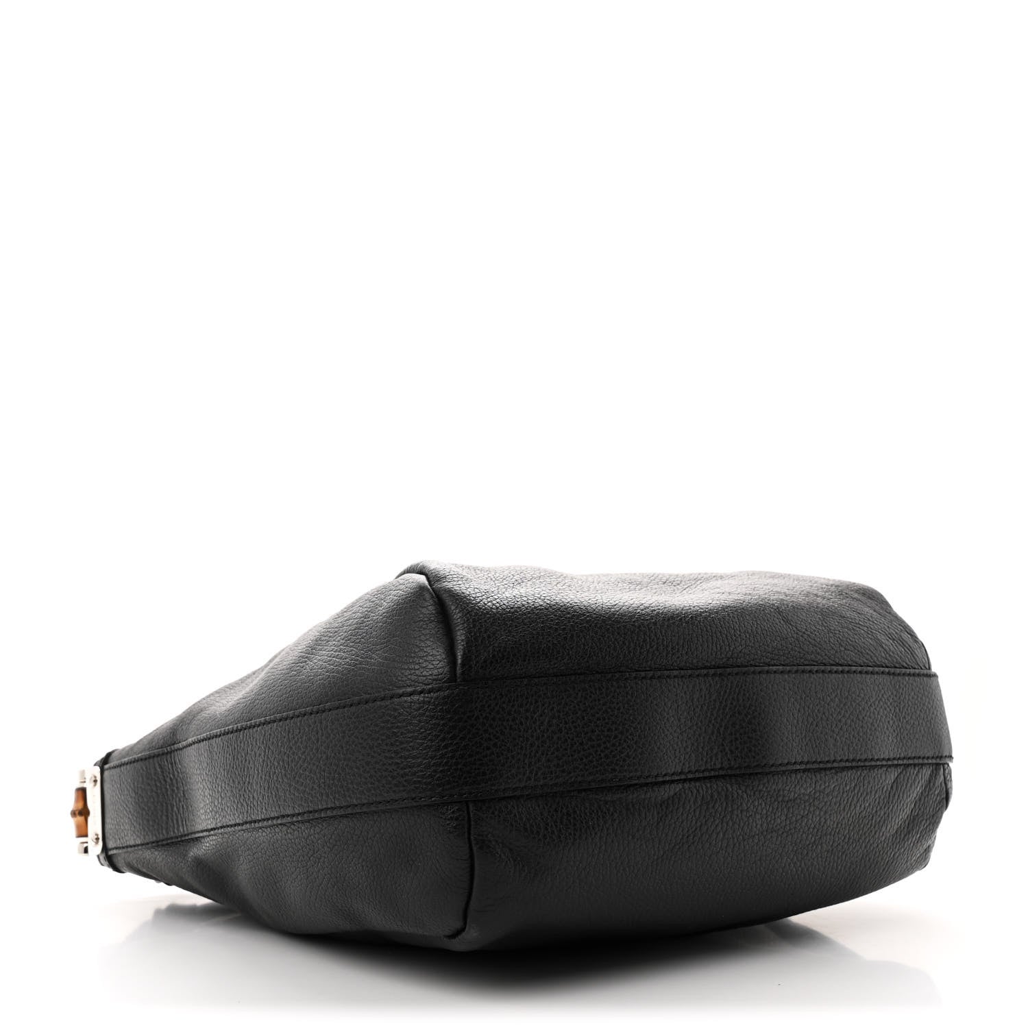 Gucci Grained Calfskin Bamboo Bar Hobo Black 4 of 11