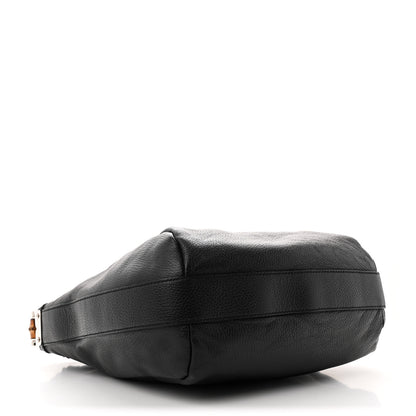 Gucci Grained Calfskin Bamboo Bar Hobo Black 4 of 11