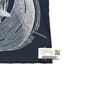 Hermes Silk Double Face Route 24 Scarf 90 Bleu Jean Marine 3 of 9
