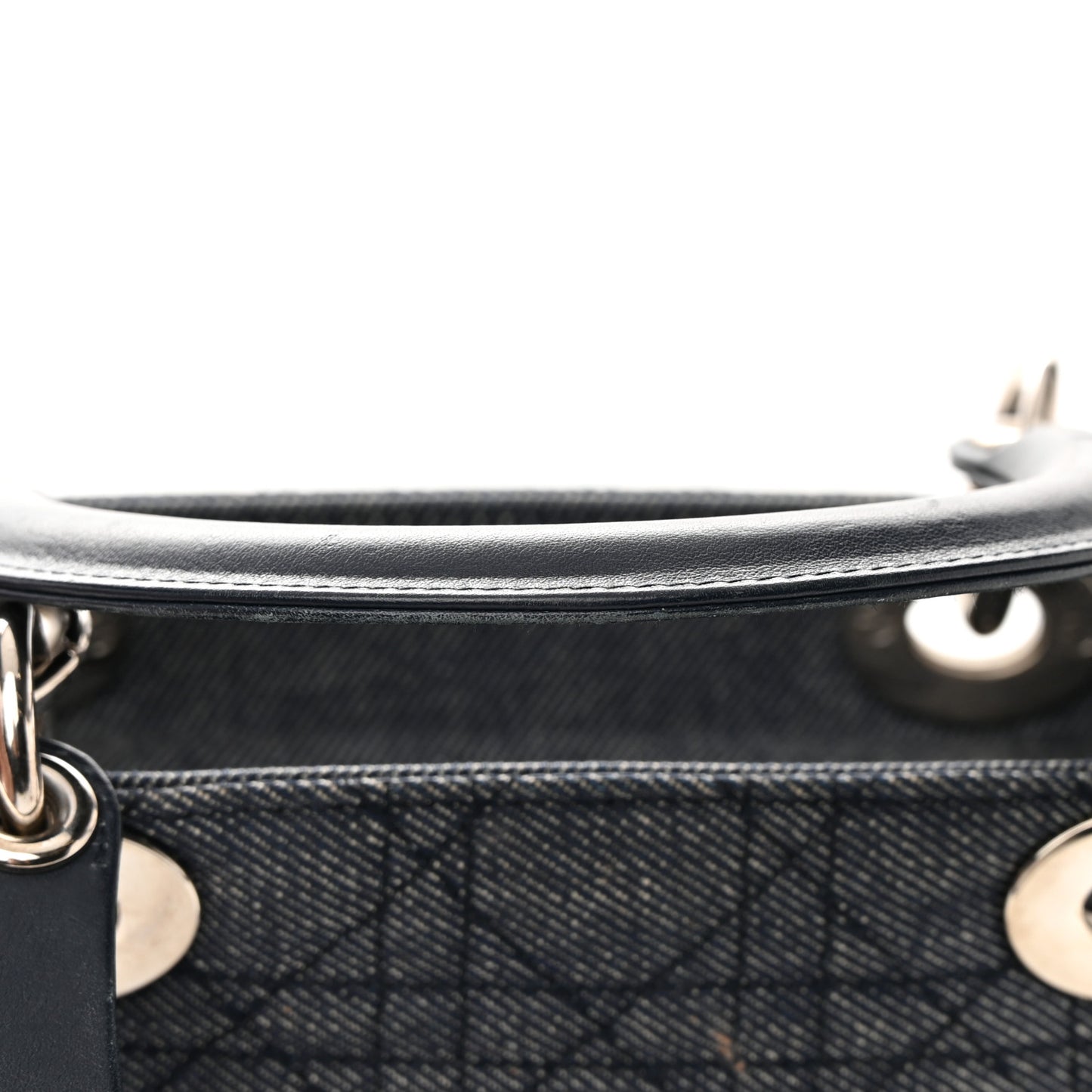 Denim Cannage Medium Lady Dior Black