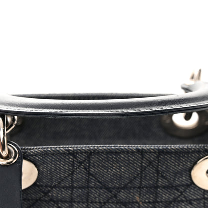Christian Dior Denim Cannage Medium Lady Dior Black 14 of 21