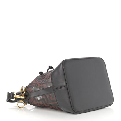 Fendi Mesh Vitello Grace F is Fendi FF 1974 Grande Mon Tresor Bucket Bag Marrone Black Ebano 3 of 9