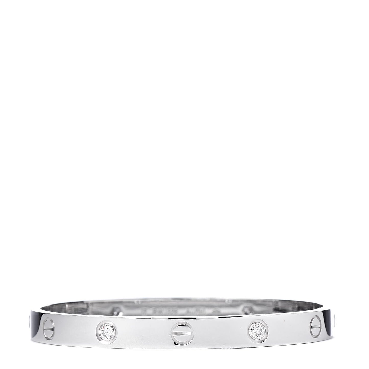 18K White Gold 4 Diamond LOVE Bracelet 17