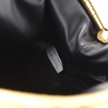 Bottega Veneta Metallic Bark Calfskin Embossed The Pouch Oversized Clutch Oro 7 of 9