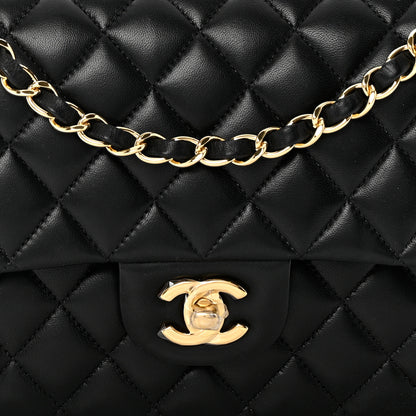 Chanel Lambskin Quilted Medium Double Flap Black 8 of 10