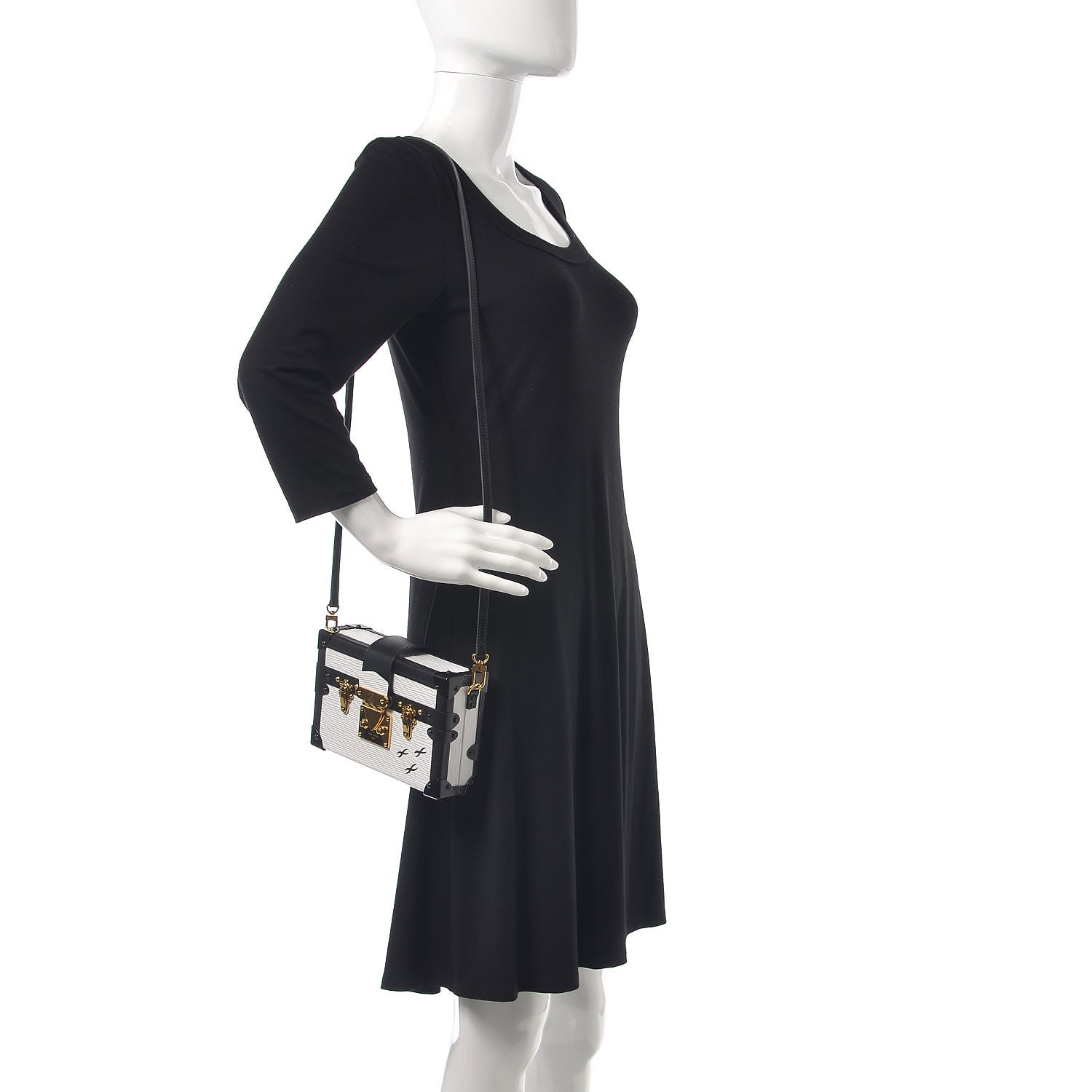 Louis Vuitton Epi Petite Malle White Black 2 of 8