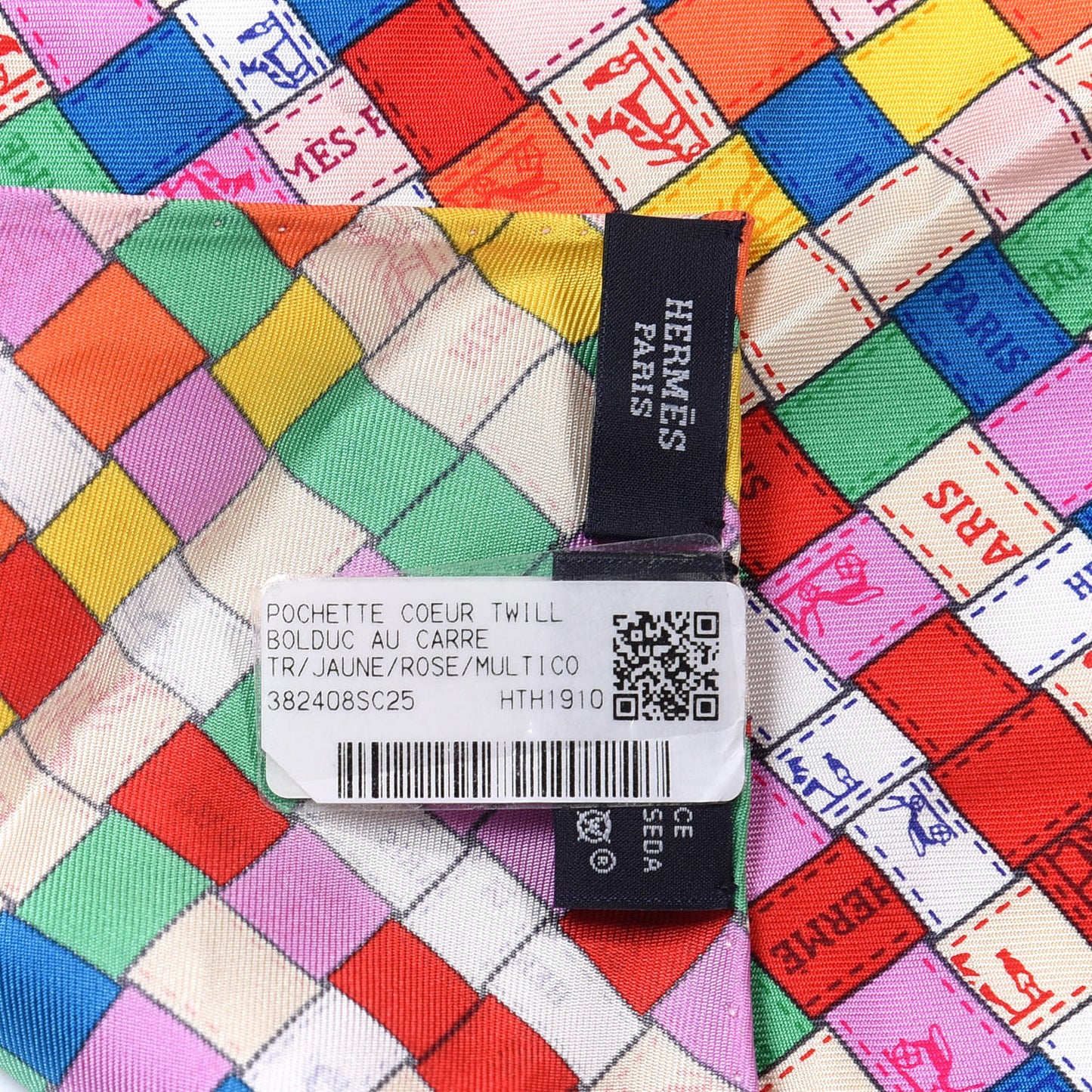 Silk Bolduc Au Carre Pocket Square Jaune Rose Multicolor