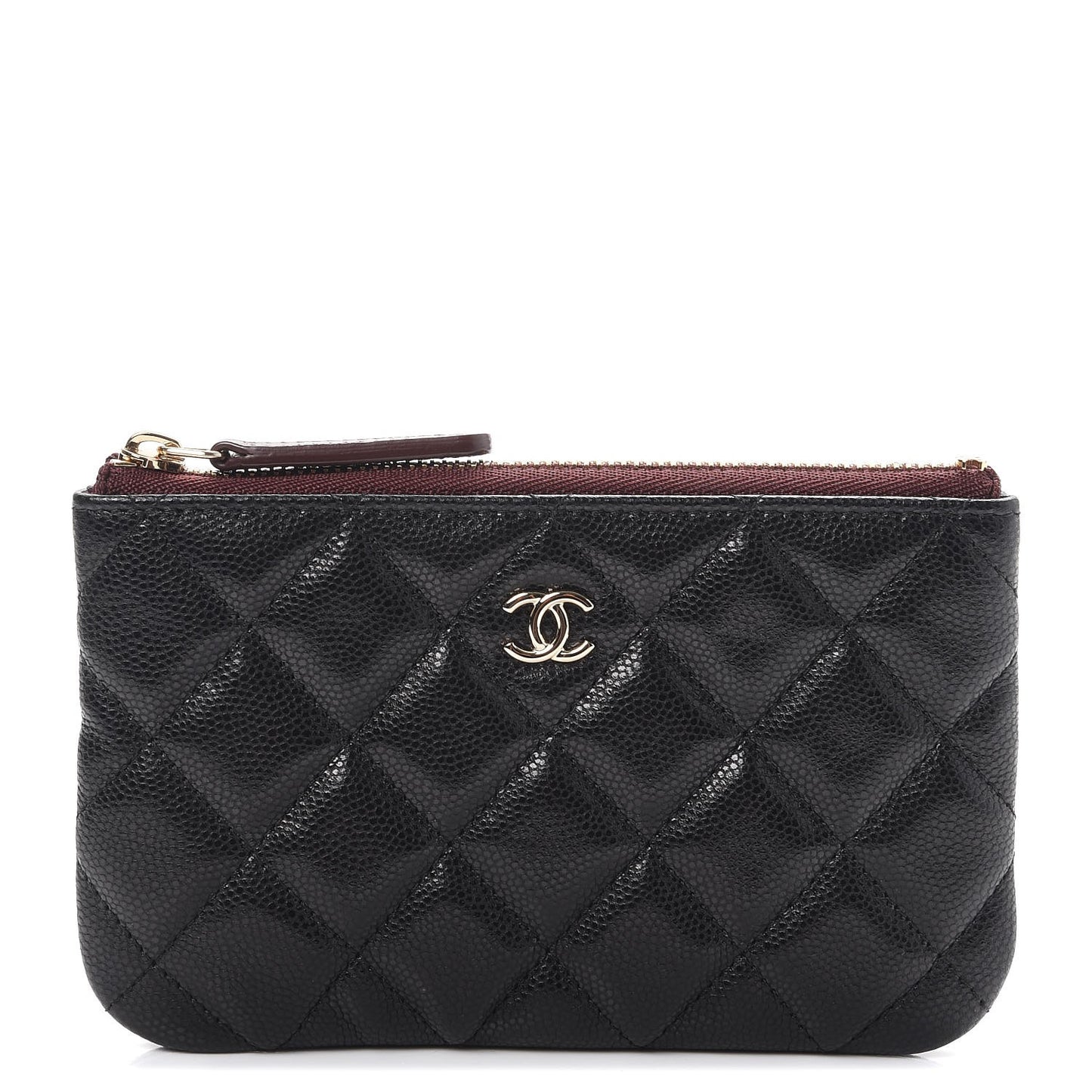Caviar Quilted Small Cosmetic Case Black