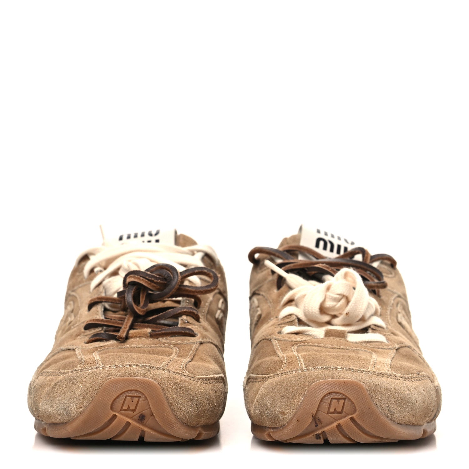 Miu Miu X NEW BALANCE Suede 530 SL Sneakers 38.5 Ecru 3 of 9
