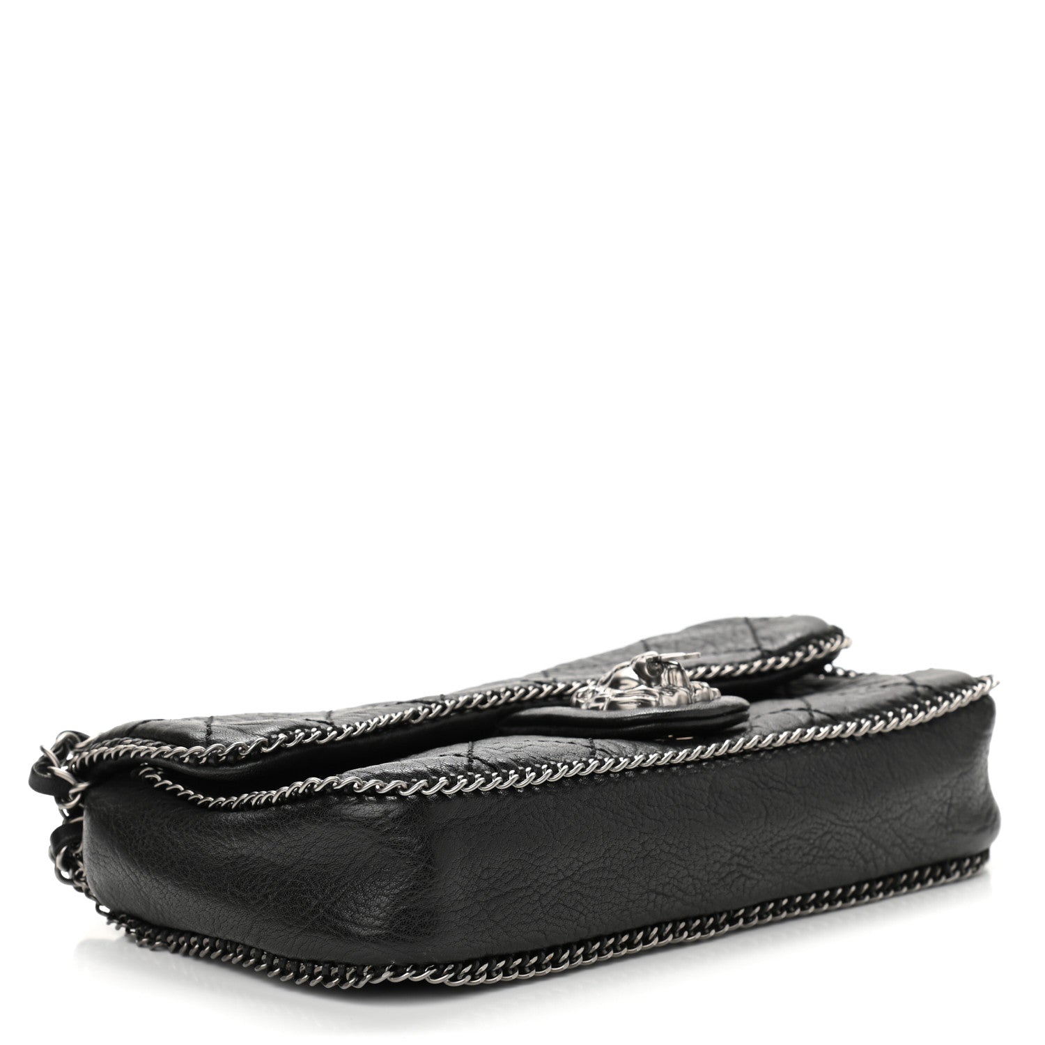 Chanel Distressed Lambskin Medium Leo Lion Flap Black 4 of 10