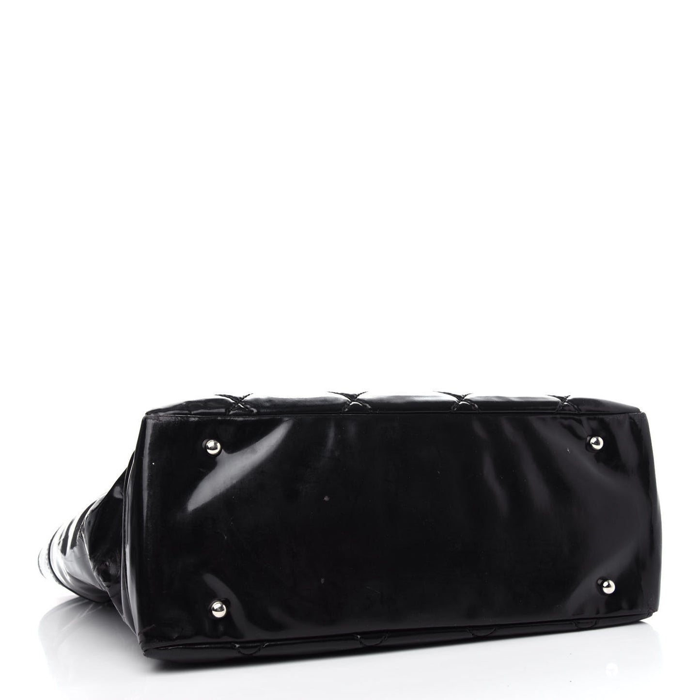 Vinyl Quilted Large Paris Biarritz Tote Black