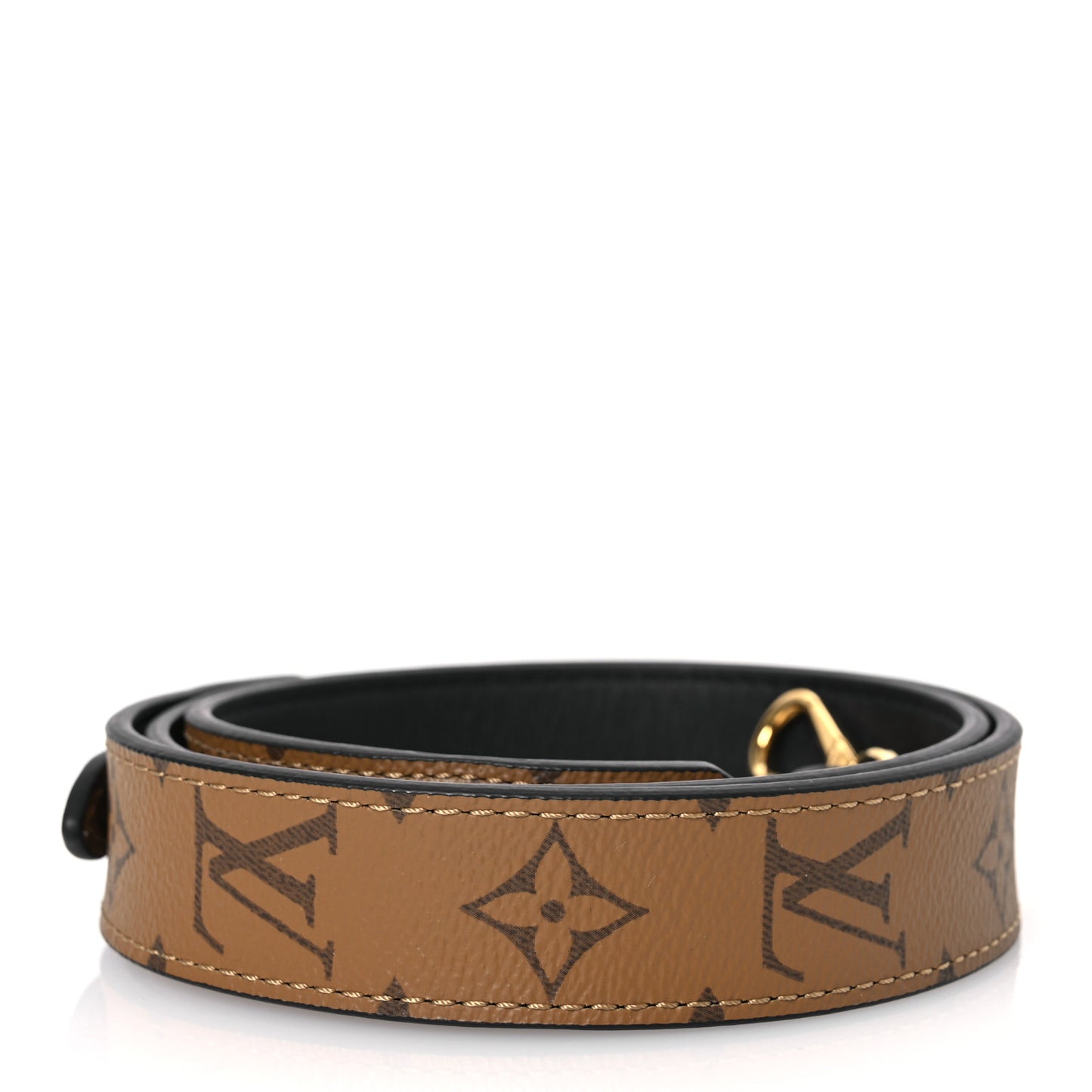 Reverse Monogram Bandouliere Shoulder Strap XL Black