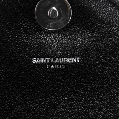 Saint Laurent Sheepskin Matelasse Chevron Monogram Large College Satchel Black 6 of 8